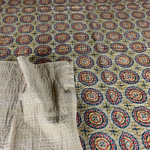 Hand Stitched Kantha Quilt Bedcover - Picture 7 of 10